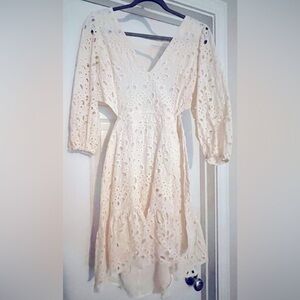Cream Open-back Dress